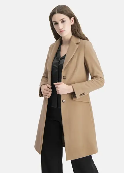 Nicowa Wool coat with faux flap pockets – KAMOWA in CAMELarticle number NC5A52004022E-101 Letzte 2 Tage