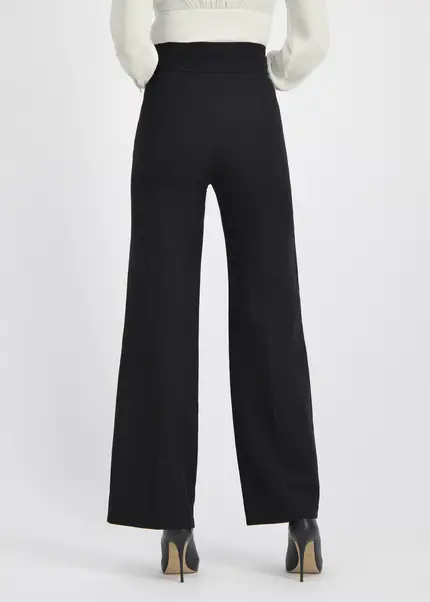 Nicowa Elegant COREANA high-waisted trousers with wide leg in BLACKarticle number NC3A02016029E-002 Zeitbegrenzte Promotion
