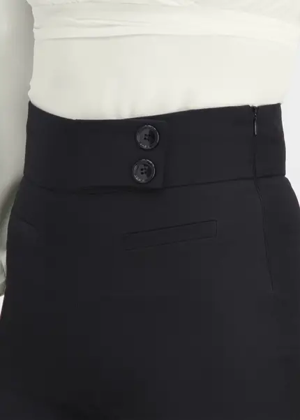 Nicowa Elegant COREANA high-waisted trousers with wide leg in BLACKarticle number NC3A02016029E-002 Zeitbegrenzte Promotion