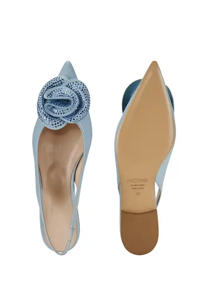 Nicowa Flower-adorned slingback ballerinas FLORWIA in LIGHT BLUEarticle number NC9A12703025E-025 Bis zu 60% Rabatt