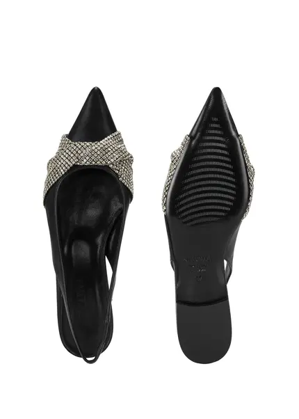 Nicowa Slingback ballerinas with crystal appliqué CRISOLI in BLACKarticle number NC9A12704019E-002 Sonderangebot der Fabrik