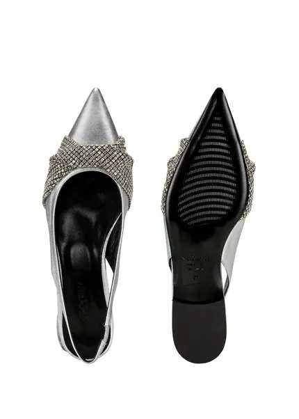 Nicowa Slingback ballerinas with crystal appliqué CRISOLI in SILVERarticle number NC9A12704031E-088 Vierteljährliche Förderung
