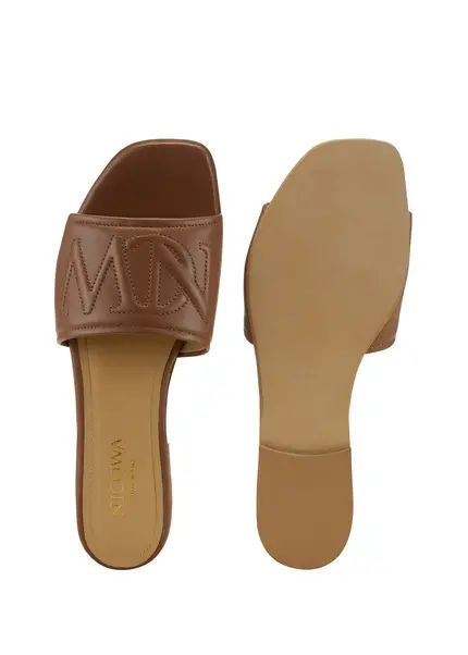 Nicowa Monogram slide sandals - LAUREWI NCW in Brownarticle number NC8A18003027E-151 Rabatte dieses Monats