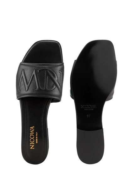 Nicowa Monogram slide sandals - LAUREWI NCW in Blackarticle number NC8A18003019E-002 2025