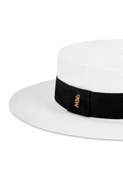 Nicowa Classic boater hat with band MONTANIO in WHITEarticle number NC9A11601011E-004 Angebote