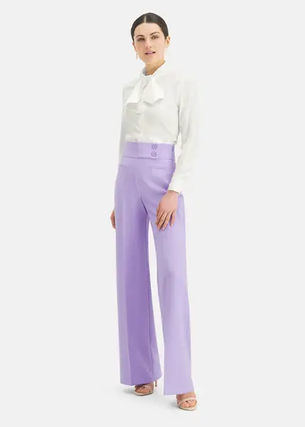 Nicowa Subtle Marlene trousers with a high waist - COREANA in LILAarticle number NC6A12009064E-145 Preisnachlass