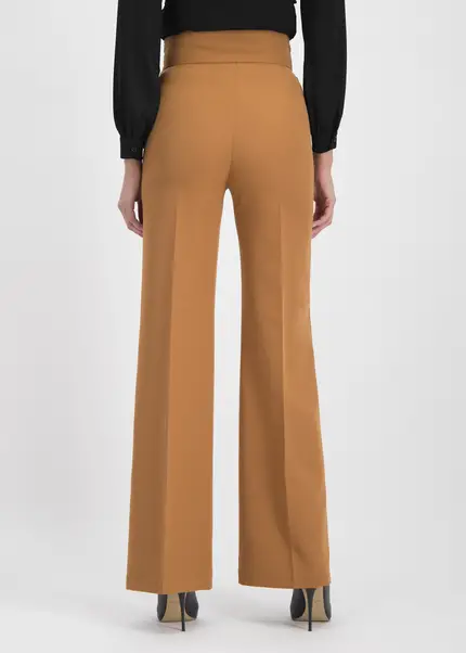 Nicowa Elegant COREANA high-waisted trousers with wide leg in CARAMELarticle number NC3A02016037E-135 Black Friday