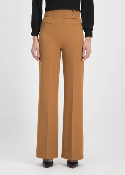 Nicowa Elegant COREANA high-waisted trousers with wide leg in CARAMELarticle number NC3A02016037E-135 Black Friday