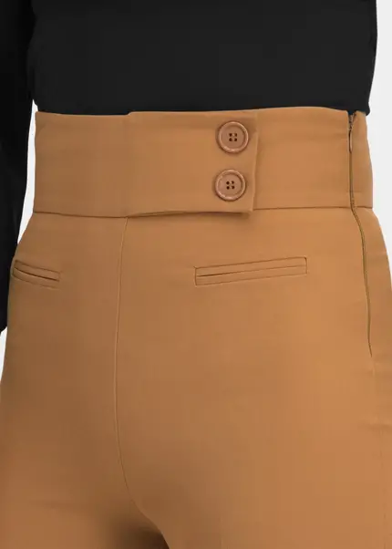 Nicowa Elegant COREANA high-waisted trousers with wide leg in CARAMELarticle number NC3A02016037E-135 Black Friday