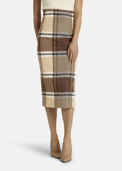 Nicowa Checked midi skirt LANOWA with wool in BROWNarticle number NC7A24004017E-151 Valentinstagsangebot