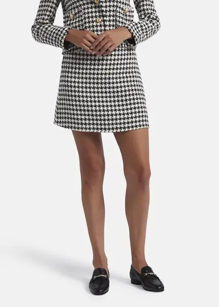 Nicowa Simple mini skirt made of bouclé LANITO in BLACK MULTICOLORarticle number NC8A22502019E-002 Lagerräumung