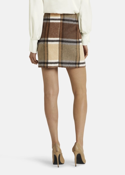 Nicowa Checked mini skirt LANINO with wool in BROWNarticle number NC7A24005017E-151 Top Angebot