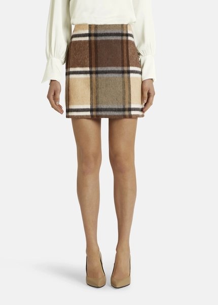Nicowa Checked mini skirt LANINO with wool in BROWNarticle number NC7A24005017E-151 Top Angebot