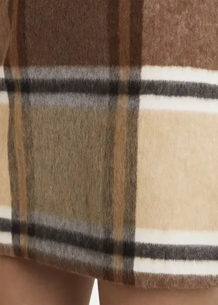 Nicowa Checked mini skirt LANINO with wool in BROWNarticle number NC7A24005017E-151 Top Angebot
