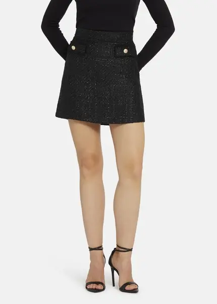 Nicowa Bouclé skirt with lamé effect BRUNAWI in BLACK LAMÉarticle number NC8A22506019E-002 Blitzangebot
