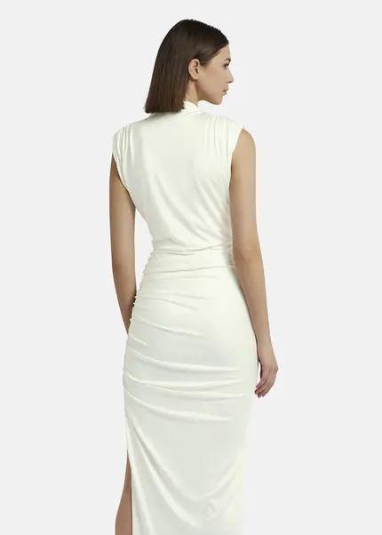 Nicowa Draped maxi dress in jersey - MICATE in WHITEarticle number NC9A1401611E-004 Bestseller