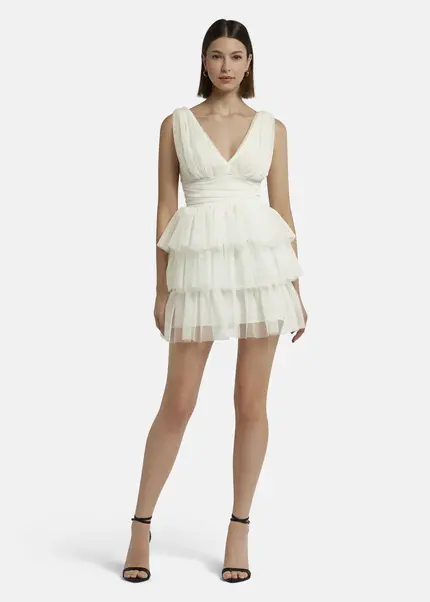 Nicowa Tulle mini dress - STELLOWA in whitearticle number NC9A1400411E-004 Sonderangebote