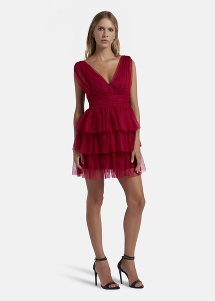 Nicowa Mini tulle dress - STELLOWA in dark berryarticle number NC8A22001014E-011 VIP-Rabatte