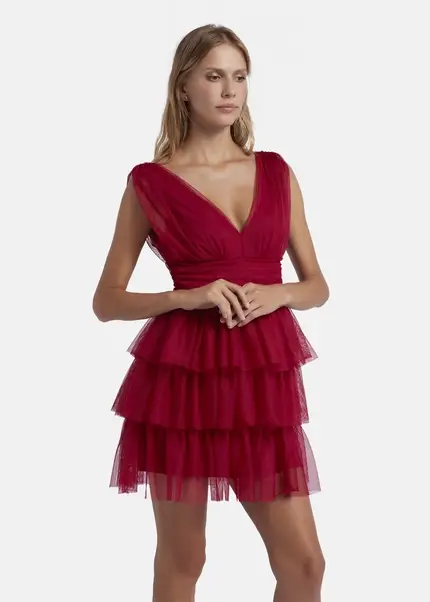 Nicowa Mini tulle dress - STELLOWA in dark berryarticle number NC8A22001014E-011 VIP-Rabatte