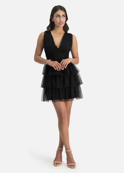 Nicowa Tulle mini dress - STELLOWA in BLACKarticle number NC7A12028019E-002 Wochenangebot