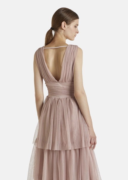 Nicowa Tulle maxi dress BALINO in BEIGEarticle number NC7A12027032E-138 Kostenlose Rückgabe