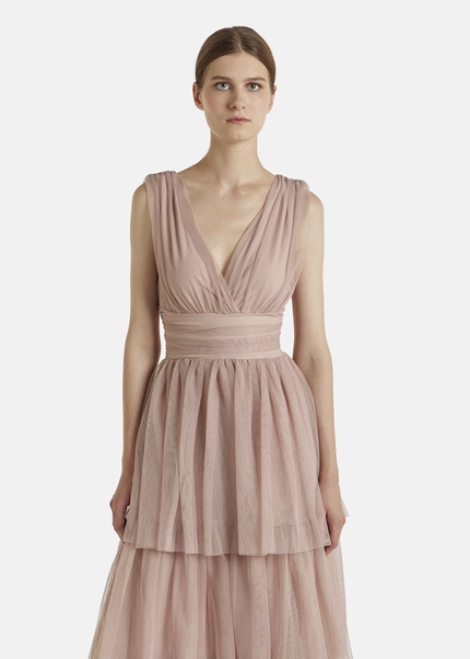 Nicowa Tulle maxi dress BALINO in BEIGEarticle number NC7A12027032E-138 Kostenlose Rückgabe