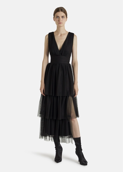 Nicowa Tulle maxi dress BALINO in BLACKarticle number NC7A12026019E-002 Begrenzte Freigabe