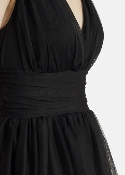 Nicowa Tulle maxi dress BALINO in BLACKarticle number NC7A12026019E-002 Begrenzte Freigabe