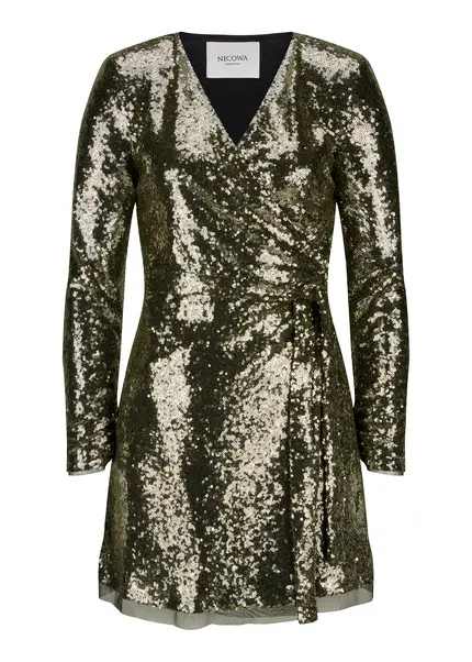 Nicowa Mini sequin wrap dress - MILOWA in GOLDarticle number NC8A22010023E-131 Neueste Stile