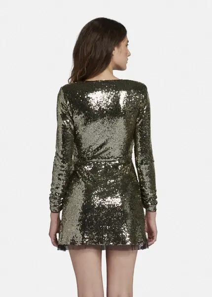 Nicowa Mini sequin wrap dress - MILOWA in GOLDarticle number NC8A22010023E-131 Neueste Stile