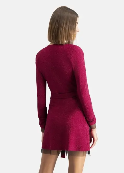 Nicowa Mini wrap dress in lamé- MILOWA in PINKarticle number NC7A24038044E-139 Letzter Tag
