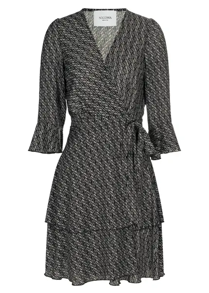 Nicowa Wrap dress with NCW monogram- NIOGRA in BLACKMONOGRAMarticle number NC7A32014019E-153 Zeitbegrenzte Promotion