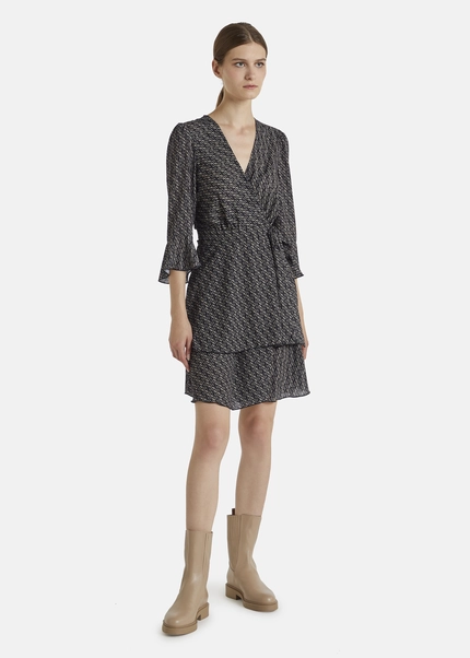 Nicowa Wrap dress with NCW monogram- NIOGRA in BLACKMONOGRAMarticle number NC7A32014019E-153 Zeitbegrenzte Promotion