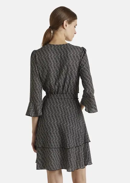 Nicowa Wrap dress with NCW monogram- NIOGRA in BLACKMONOGRAMarticle number NC7A32014019E-153 Zeitbegrenzte Promotion