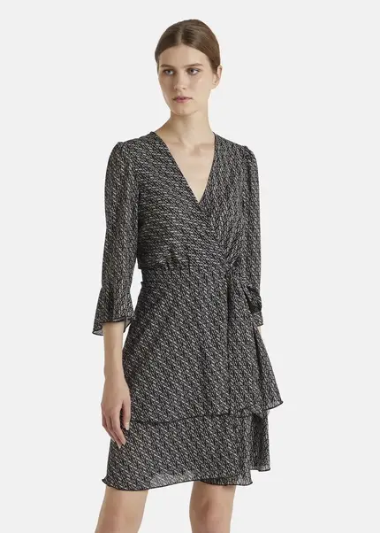 Nicowa Wrap dress with NCW monogram- NIOGRA in BLACKMONOGRAMarticle number NC7A32014019E-153 Zeitbegrenzte Promotion