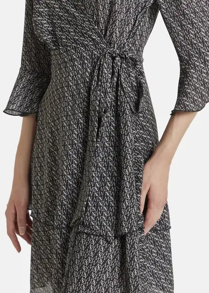 Nicowa Wrap dress with NCW monogram- NIOGRA in BLACKMONOGRAMarticle number NC7A32014019E-153 Zeitbegrenzte Promotion
