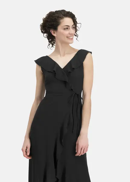 Nicowa Elegant chiffon dress with plain-coloured fabric – DINOWA in BLACKarticle number NC6A22001019E-002 Bis zu 60% Rabatt