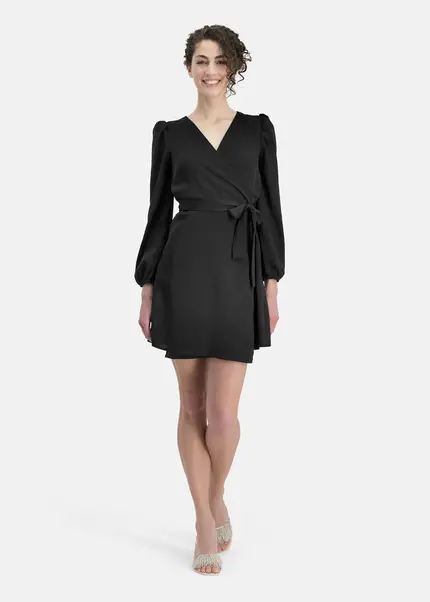 Nicowa Elegant wrap dress with plain fabric – VEROWA in BLACKarticle number NC6A24009019E-002 Bis zu 65% Rabatt