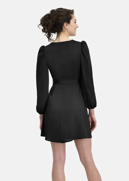 Nicowa Elegant wrap dress with plain fabric – VEROWA in BLACKarticle number NC6A24009019E-002 Bis zu 65% Rabatt