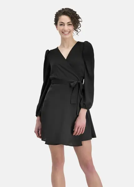 Nicowa Elegant wrap dress with plain fabric – VEROWA in BLACKarticle number NC6A24009019E-002 Bis zu 65% Rabatt