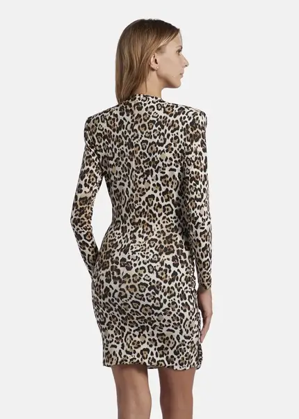Nicowa Draped mini dress - MICIMA in BLACK LEOarticle number NC8A22008017E-151 Sonderangebot der Fabrik