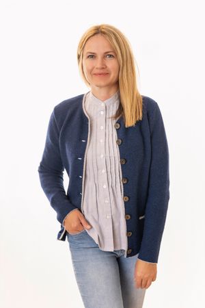 Pezzo D'oro Damenstrickjacke,Merinowolle,Trachtenstrickjacke,marine Letzter Tag