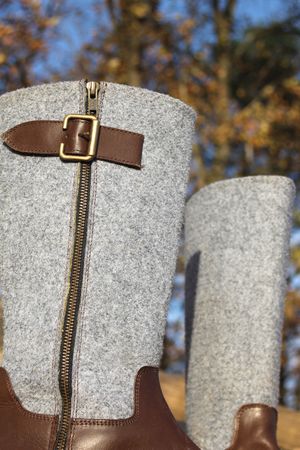 Pezzo D'oro Damen Winterstiefel Leder, gefüttert, mit hohem Filzschaft, im Sale minus 20% Auslauf