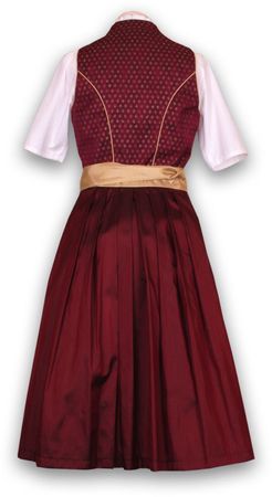 Pezzo D'oro Designer Dirndl,Festtagsdirndl, Mididirndl bordeaux/gold Limitierter Zeitrabatt