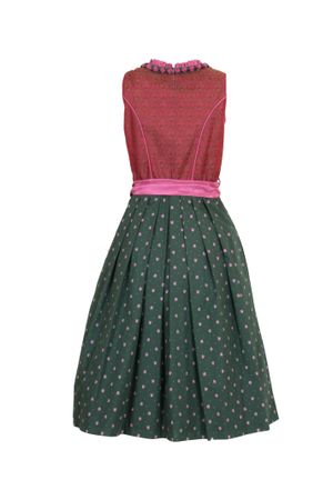 Pezzo D'oro Designerdirndl, Festtagsddirndl, Midilänge, rot/grün/erika Fabrikpreis