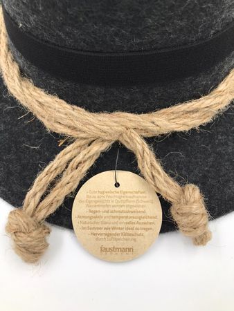 Pezzo D'oro Filzhut, Freizeithut aus Wollfilz Wanderhut,Farbe anthrazit Lagerräumung