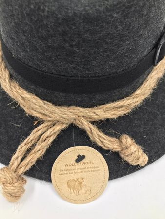 Pezzo D'oro Filzhut, Freizeithut aus Wollfilz Wanderhut,Farbe anthrazit Lagerräumung