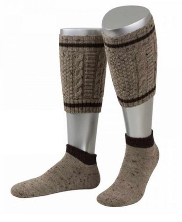 Pezzo D'oro Flachstrick-Loferl incl. Füßling braunmeliert/braun Top Angebot