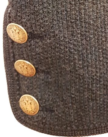 Pezzo D'oro Herren Trachtenstrickjacke blaumelange mit grauem Loden abesetzt, roter Paspel Räumungsverkauf