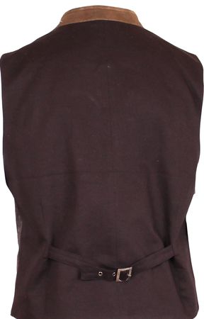 Pezzo D'oro Herren Trachtenweste Tweed hellgrau/dunkelgrau Lederkragen/Paspel, Karofutter Kauf eins, bekomm eins gratis